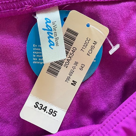 New Fuchsia Bikini Set || La Vie en Rose Aqua 2-Piece Bathing Suit - Picture 6 of 7